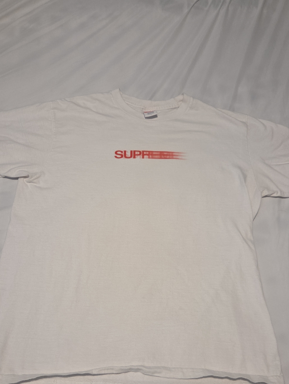 Supreme White Tee with Red Motion Logo